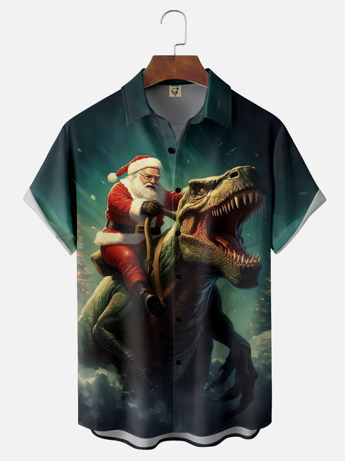 Men's Christmas Funny Graphic Short Sleeve Hawaiian Shirt